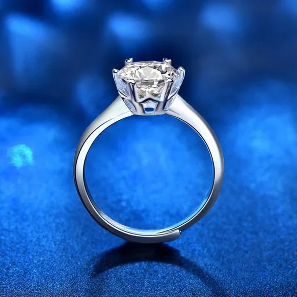 Certified 2ct. t.w. Moissanite Diamond Solitaire Engagement Ring NEW - Picture 4 of 11